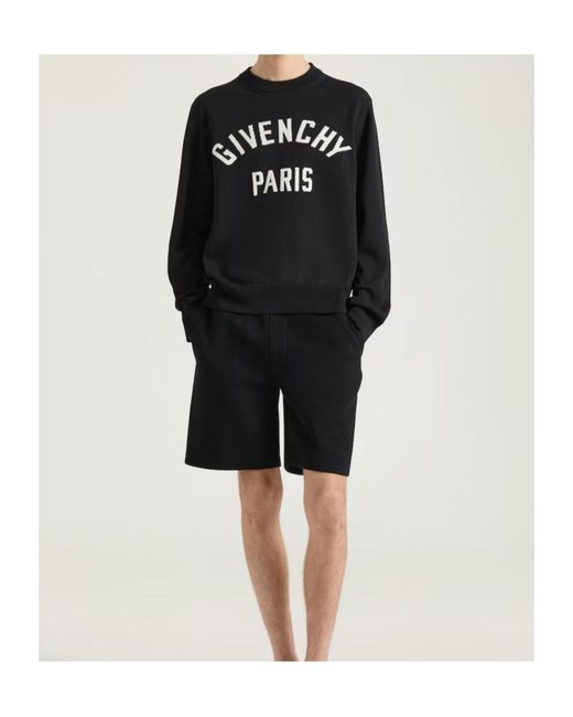 Givenchy Black Apos;S Logo Cotton-Blend Crewneck Sweater for men