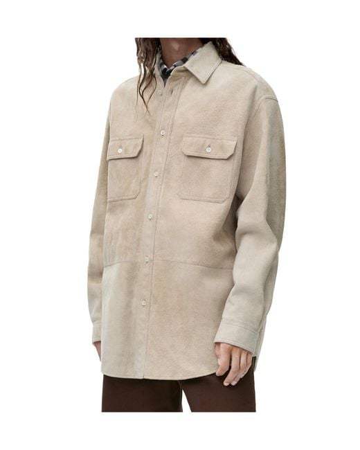 Loewe Natural Long-Sleeved Curved Hem Overshirt for men
