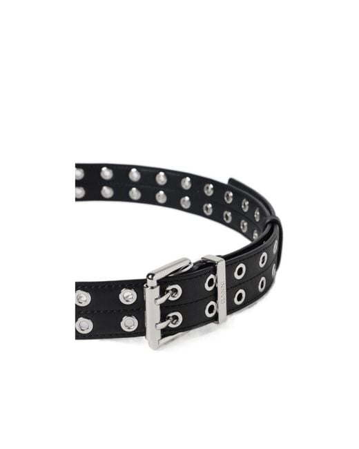 Ganni White Double Eyelet Belt
