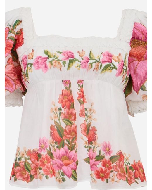 Farm Rio Red Summer Fruit Printed Blouse