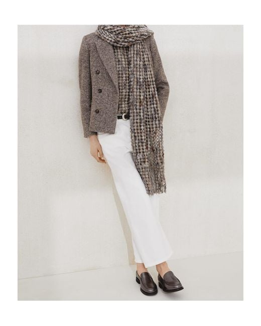 Brunello Cucinelli Gray Double-Breasted Blazer