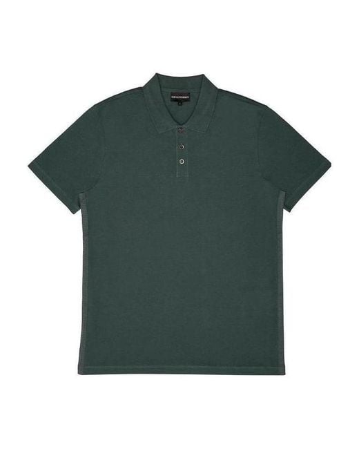 Emporio Armani Green Logo Polo Shirt for men