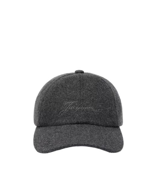 Jacquemus Gray Logo Embroidered Baseball Cap for men