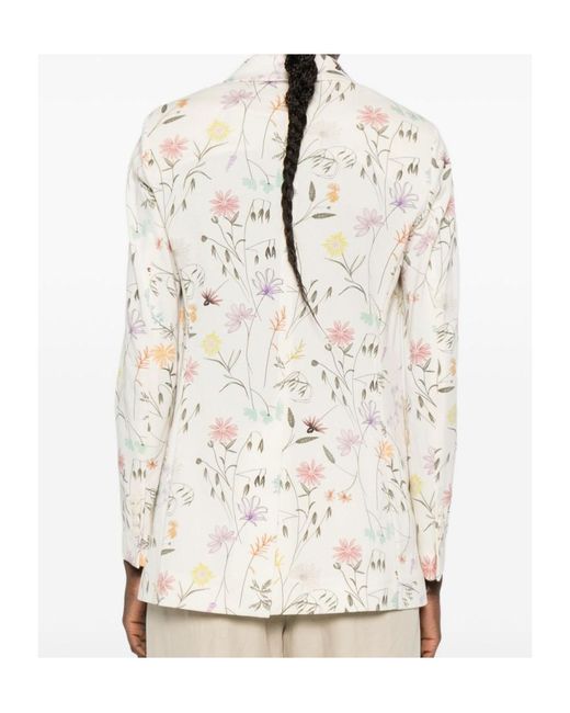 Circolo 1901 White Floral Print Blazer