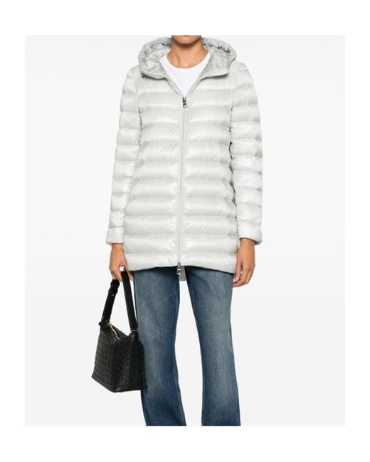 Herno White Quilted Hooded Coat