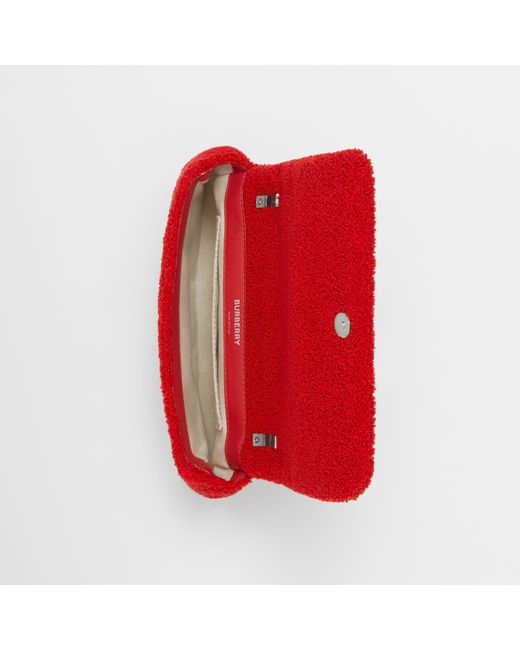 Burberry Red Mini Lola Love-Motif Towelling Bag
