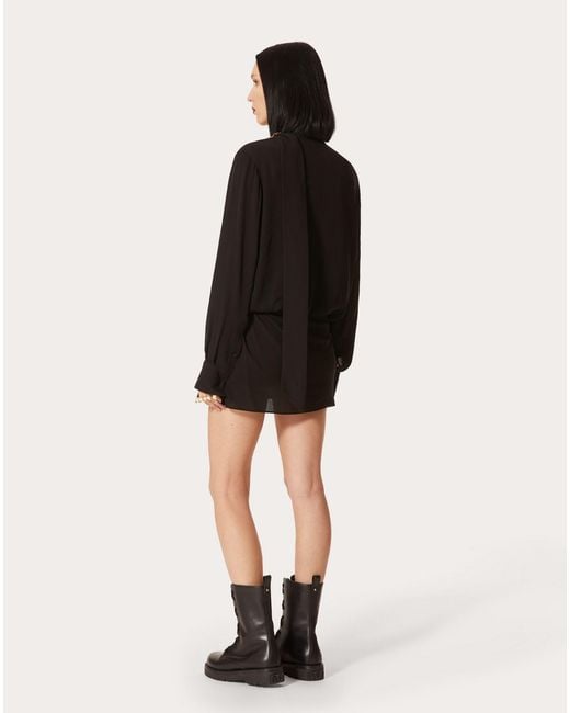 Valentino Black Scarf Detail Mini Dress