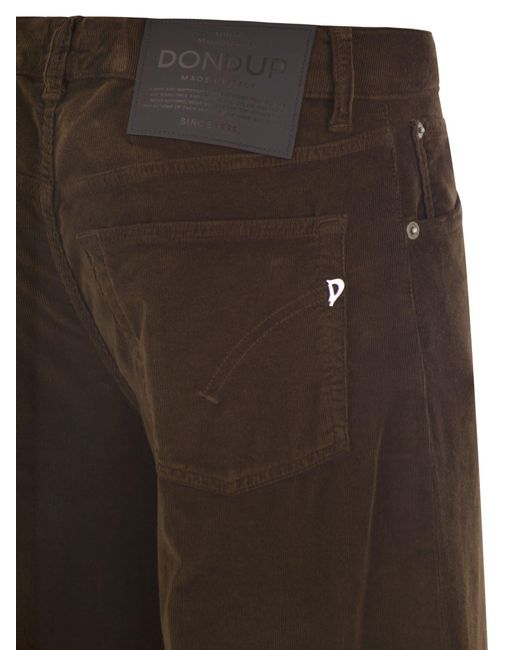 Dondup Brown Marlen Corduroy Wide-Leg Pants