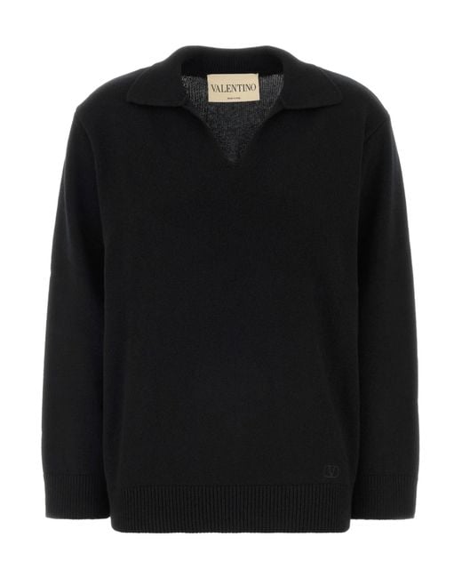 Valentino Black V-Neck Knitted Jumper