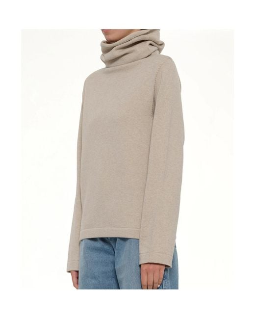 Alaïa Natural High-Neck Sweater