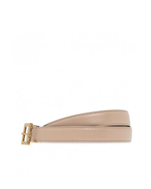 Saint Laurent White Cassandre Thin Belt