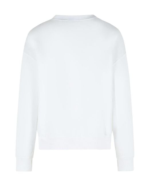 Polo Ralph Lauren White Logo Embroidered Crewneck Sweatshirt
