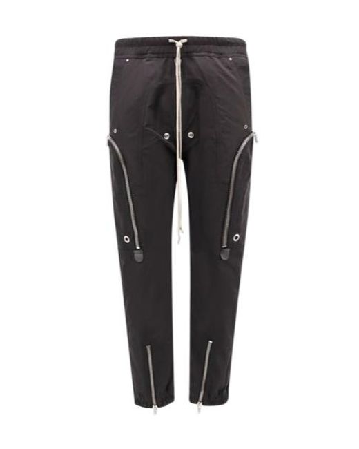 Rick Owens Black Bauhaus Zip-Detailed Cargo Trousers for men