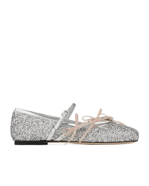 Jimmy Choo White 'Loli' Ballet Flats