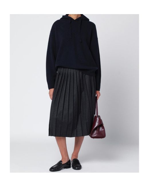 Roberto Collina Blue Hooded Sweater