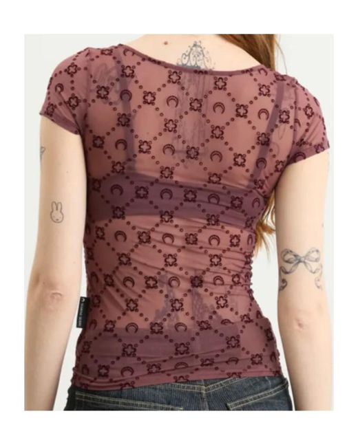 MARINE SERRE Pink Short-Sleeved T-Shirt
