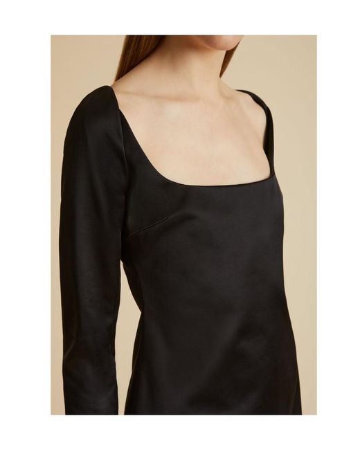 Khaite Black Tate Long-Sleeved Dress