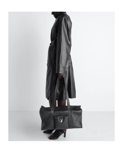 Lemaire Black Water Repellent Belted Wrap Coat