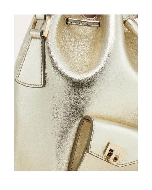 Ferragamo White Multipocket Bucket Bag