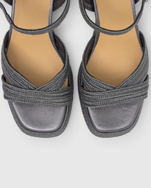 Castaner Metallic Castañer Vallita 142 Platform Heeled Sandals