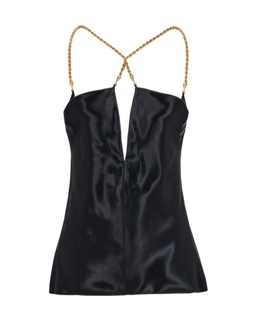 Ferragamo Black Ferragamo Chain Strap Top