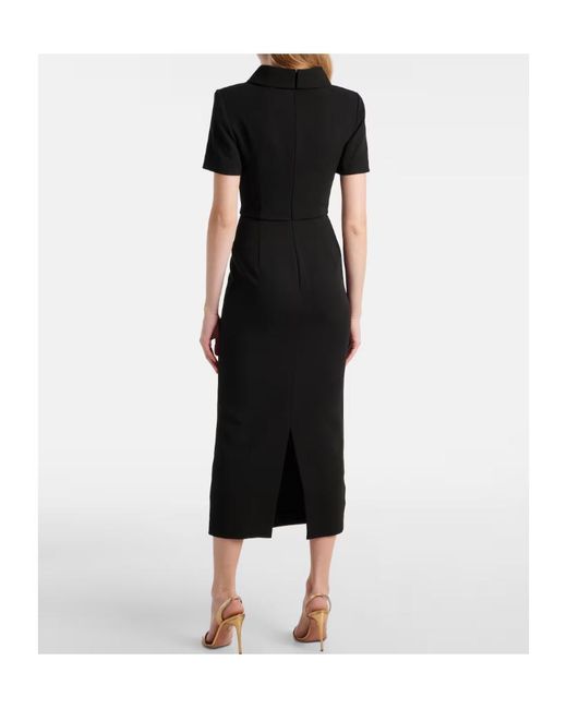 Roland Mouret Black Cady Midi Dress