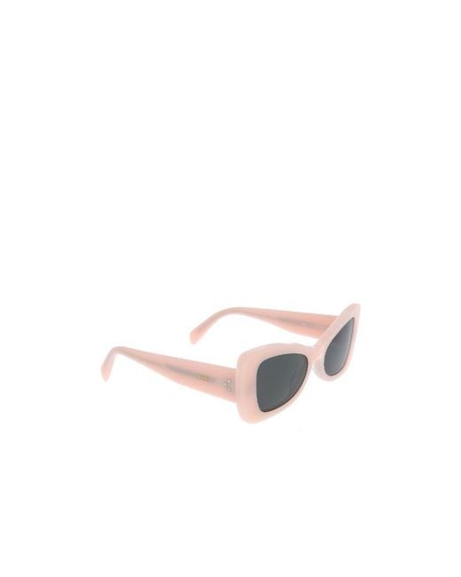 Céline White Colored Lens Cat's Eye Frame Sunglasses