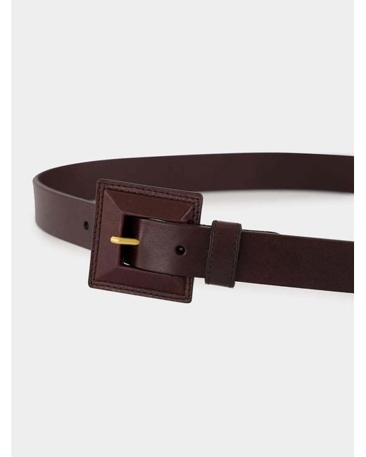 Saint Laurent White Square Buckle Belt
