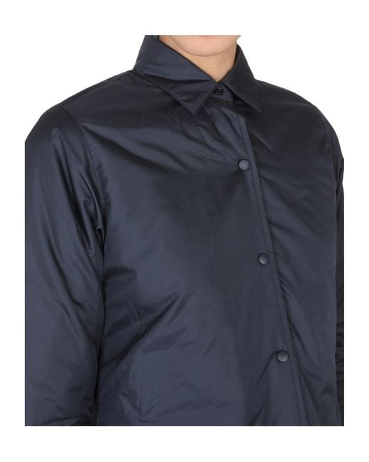 Aspesi Blue Button Padded Shirt Jacket