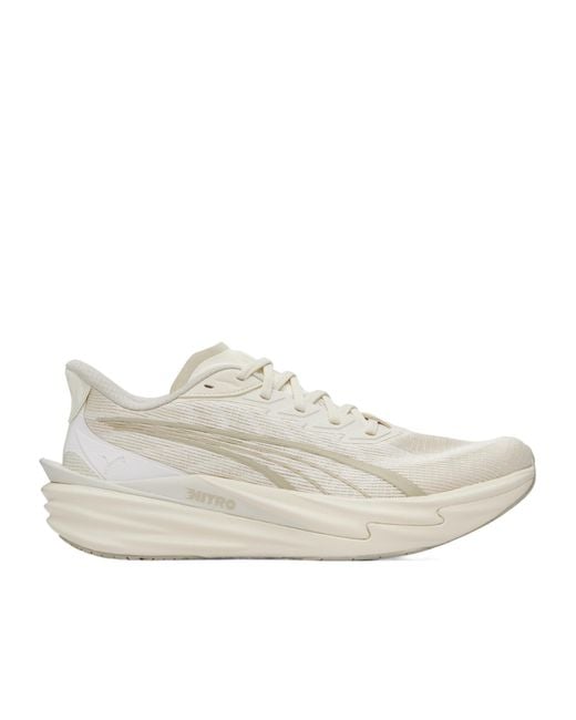 PUMA White Deviate Nitro 4 Lace-Up Sneakers for men