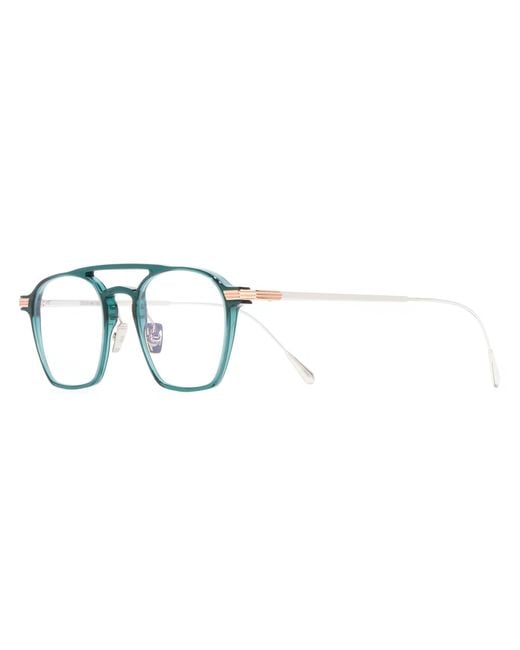 Cutler & Gross Blue Round Flat Mirror for men