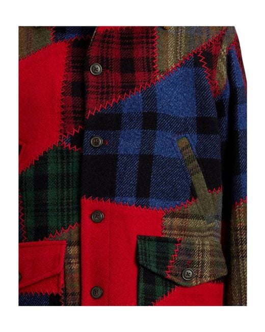 Polo Ralph Lauren Red Patchwork Corduroy-Collar Jacket