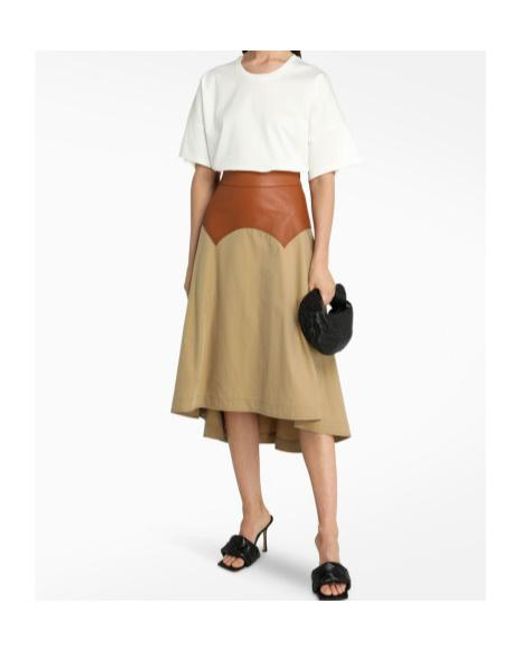 Loewe Natural Panelled Mid-Length Skirt