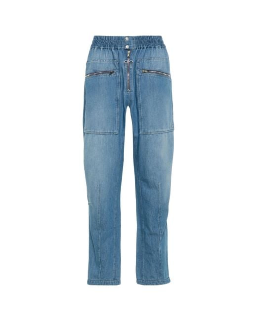 Isabel Marant Blue Elastic Waist Jeans for men