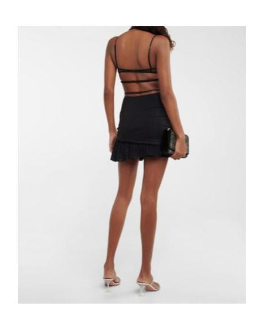 Nensi Dojaka Black Ruched Miniskirt