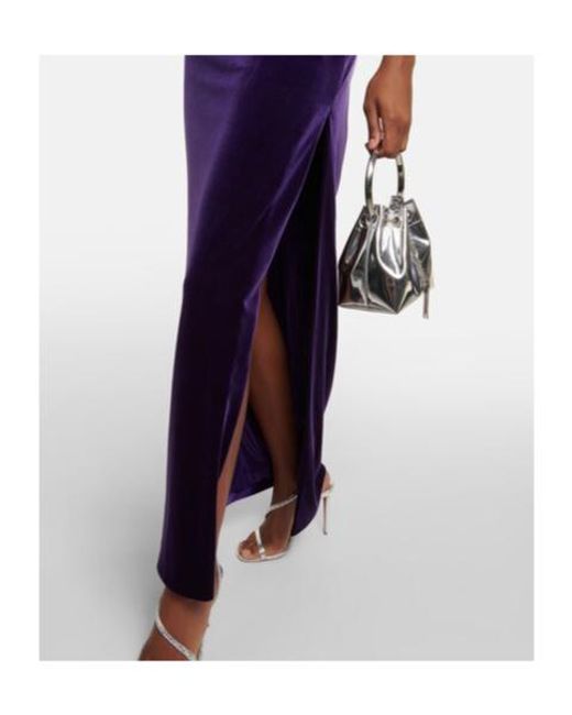 Galvan Purple Cleveland Velvet Gown