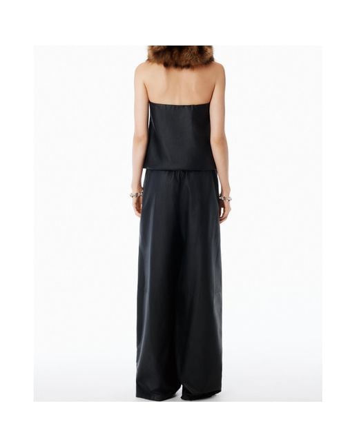 Alexander Wang Black Strapless Leather Bubble Top
