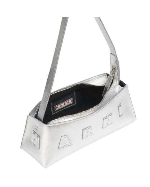 Marni White Museo Baguette Shoulder Bag