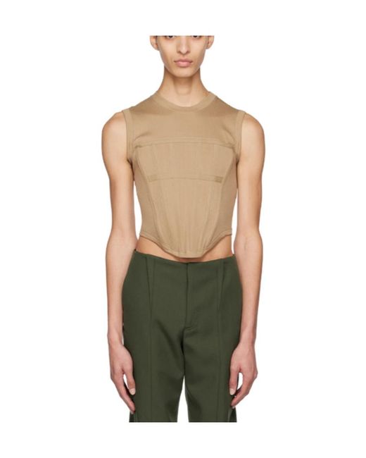 Dion Lee Green Boned-Bodice Knitted Top for men