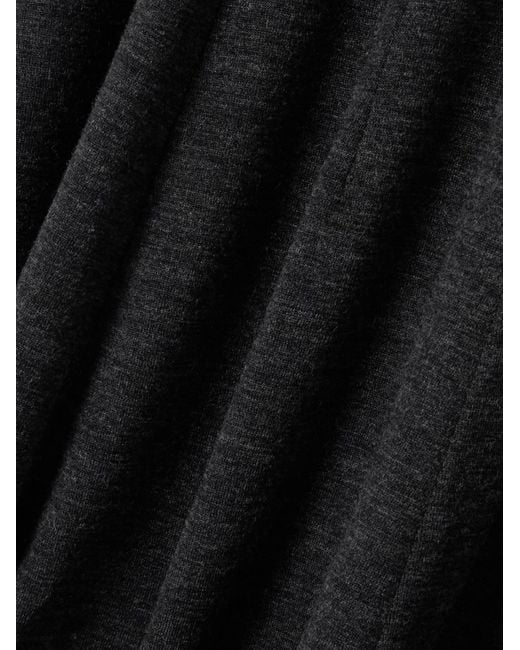 Brunello Cucinelli Black Short-Sleeve Jersey Midi Dress
