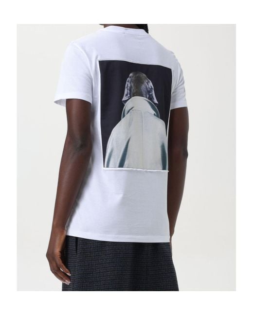 Max Mara White Cipria Graphic Printed Crewneck T-Shirt