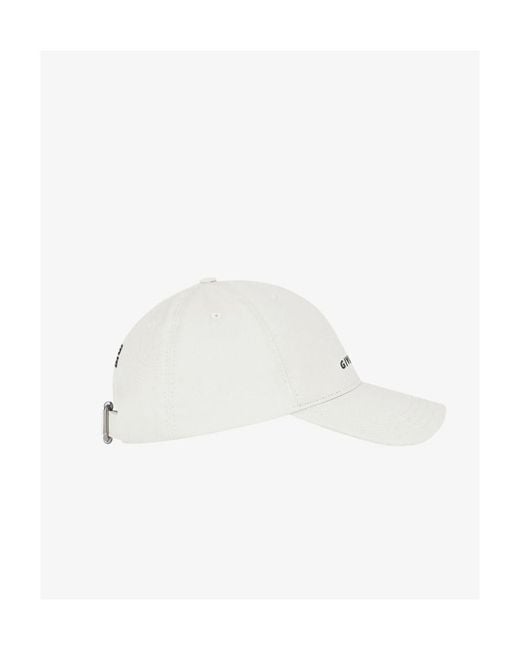 Givenchy White Logo Embroidered Baseball Cap for men