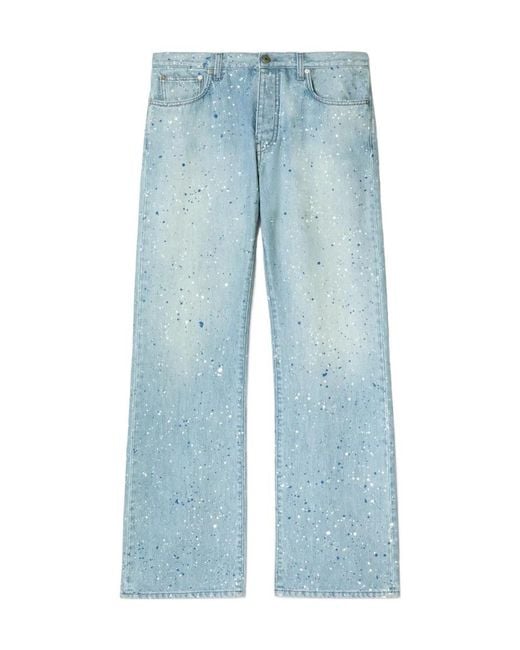 Off-White c/o Virgil Abloh Blue Paint Relaxed Jeans for men
