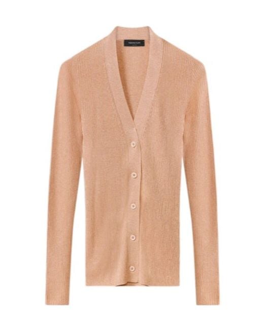 Fabiana Filippi Multicolor Metallic-Threading Ribbed-Knit Cardigan