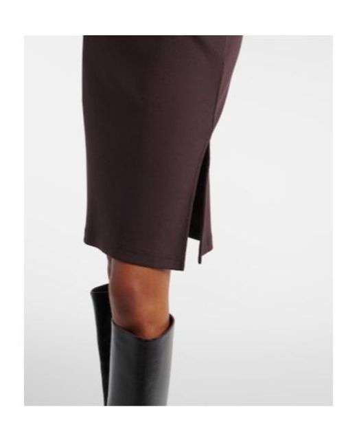Courreges Purple Ribbed-Knit Cotton Jersey Midi Dress