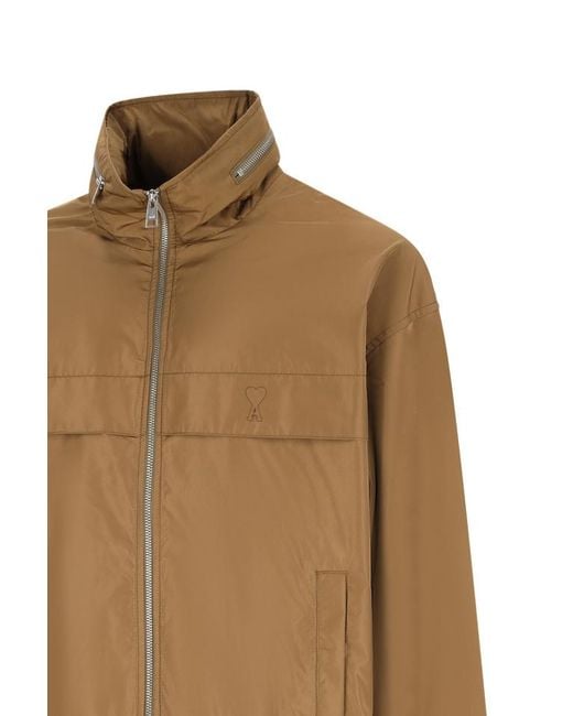 AMI Brown Coupe Zip Windbreaker for men