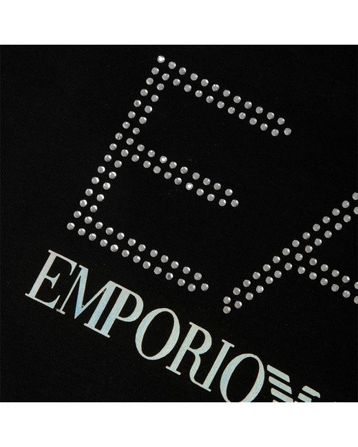 Emporio Armani Black Round-Collar Long-Sleeve Hoodie