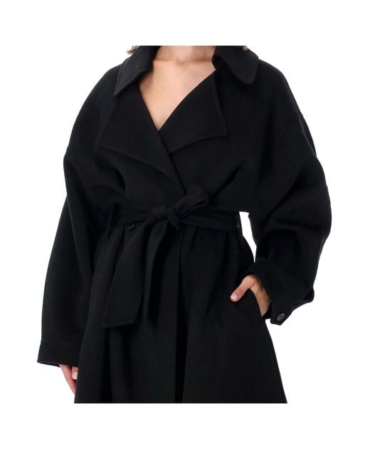 Frankie Shop Black Belted Double-Breasted Coat