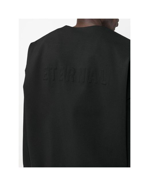 Fear Of God Black Crewneck Long-Sleeved Sweatshirt for men