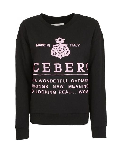 Iceberg Black Logo Print Sweater